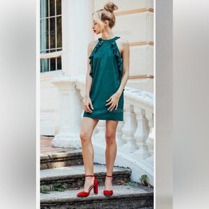 Free People Emerald Ruffle Mini Dress